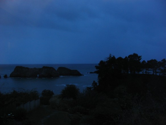 Night fall on Mendocino